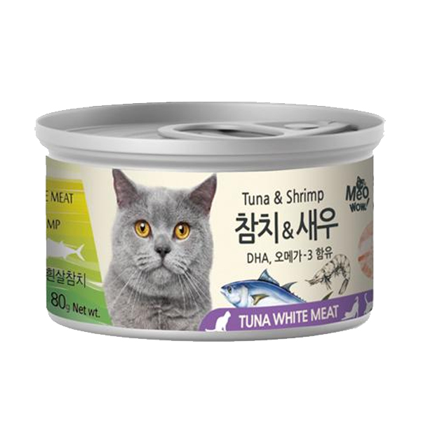 Meowow 高級白吞拿魚+鮮蝦貓湯罐 80g