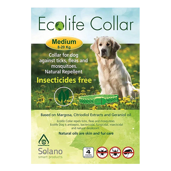 Solano Ecolife Collar 全天然驅牛蜱跳蚤蚊帶 (中型犬) 顏色隨機
