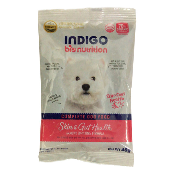 【試食裝】INDIGO 天然有機皮膚及益生菌腸道保護配方狗糧 40g | 只限取1件 * (最多可選3款) *