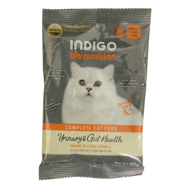 【試食裝】INDIGO 天然有機尿道及益生菌腸道保護配方貓糧 40g | 只限取1件 * (最多可選3款) *