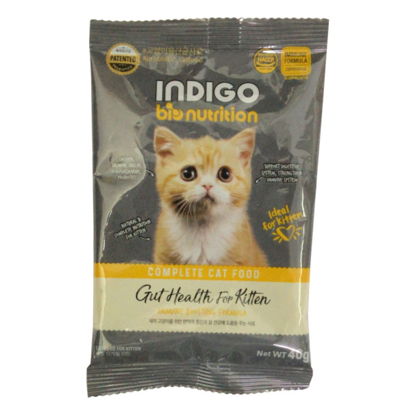 【試食裝】INDIGO 幼貓專用及益生菌腸道保護配方貓糧 40g | 只限取1件 * (最多可選3款) *