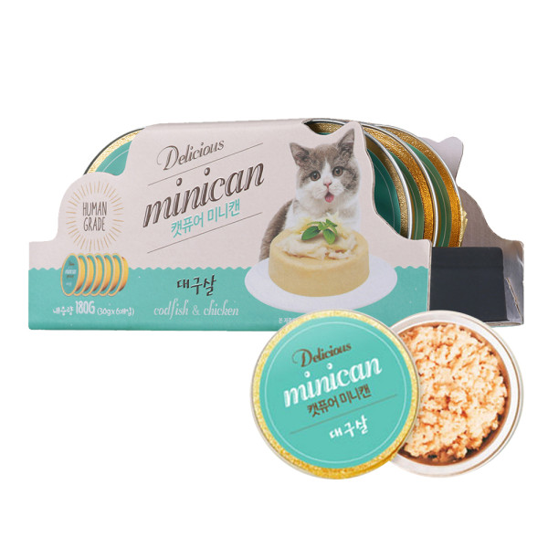 Cat Pure Minican 韓國迷你零食貓罐 - 鱈魚雞肉 30g x 6