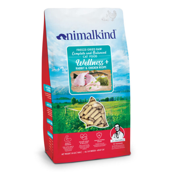 Animalkind 凍乾生肉貓糧 Wellness+ 兔肉和雞肉配方