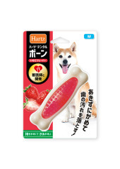HARTZ 犬用骨形潔齒玩具 M碼 (草莓味)