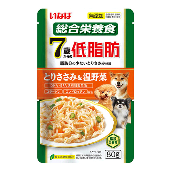 INABA 低脂肪 48 (雞肉+蔬菜) 80g - 高齡犬配方